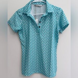 Kenny Flowers Teal and White Polo Shirt